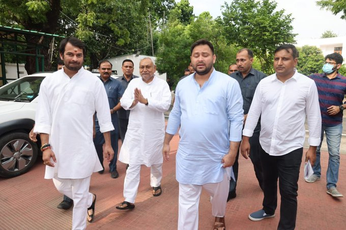 Nitish Kumar with RJD