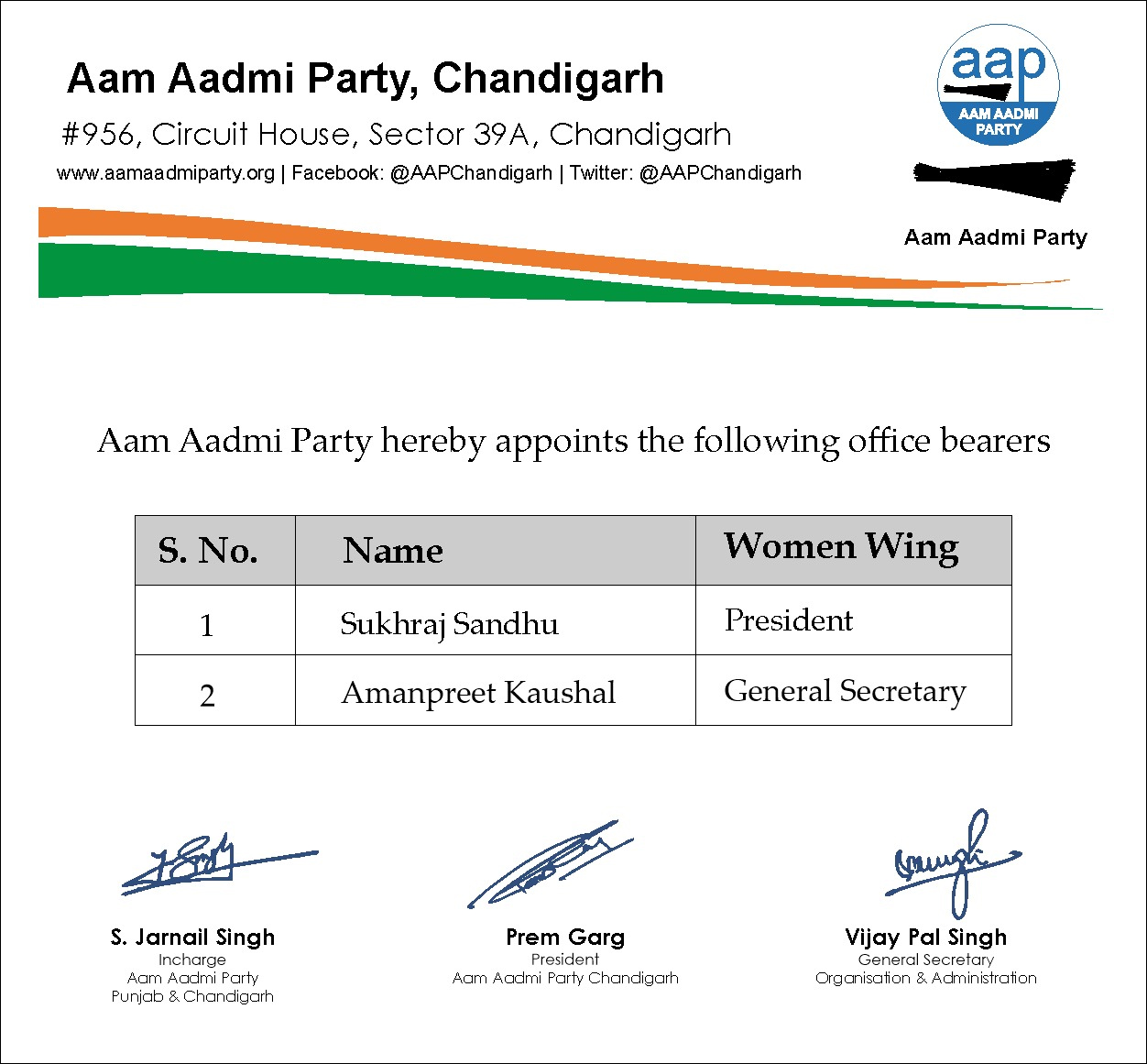 Chandigarh Aam Aadmi Party