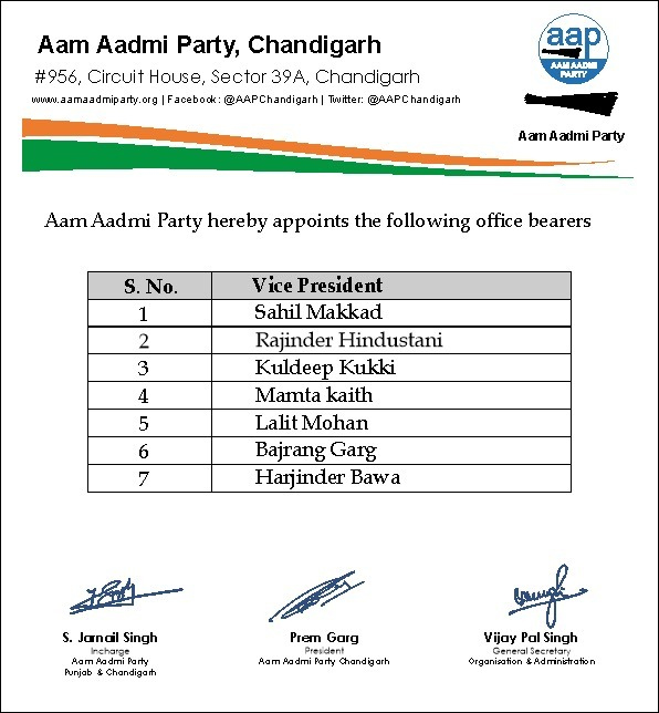 Chandigarh Aam Aadmi Party