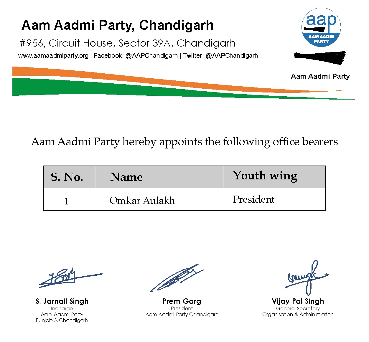 Chandigarh Aam Aadmi Party