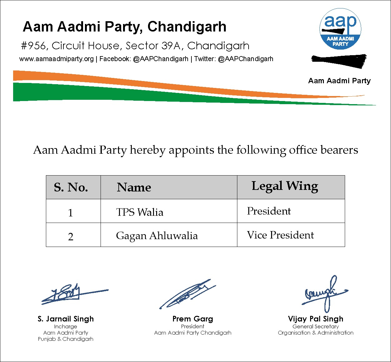 Chandigarh Aam Aadmi Party