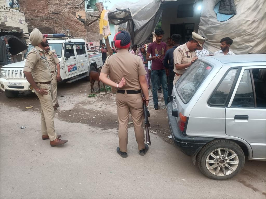 Police raids in slum areas in Mohali