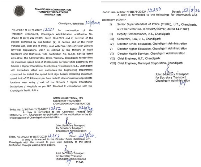  Chandigarh Vehicles Speed Limit Alert