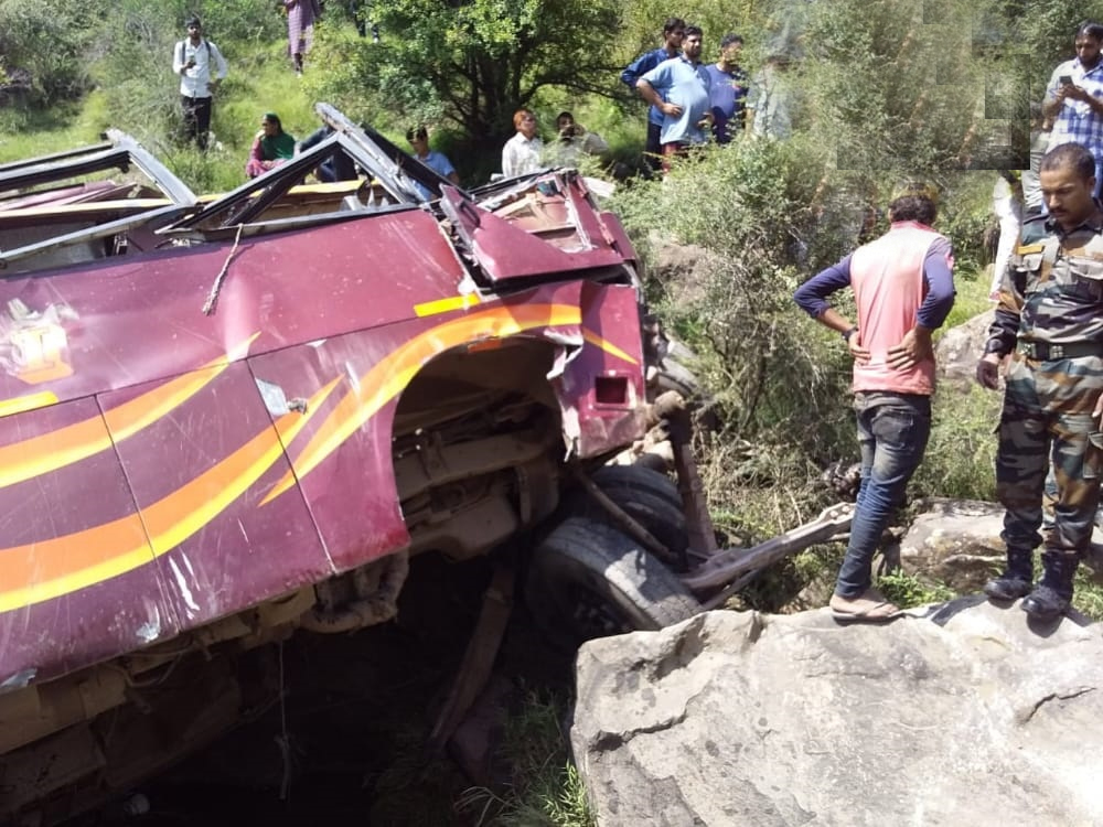 A Bus Fell Into Deep Gorge in Rajouri J&K