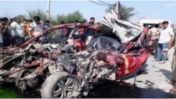 Haryana Roadways Bus-Car Accident In Rewari
