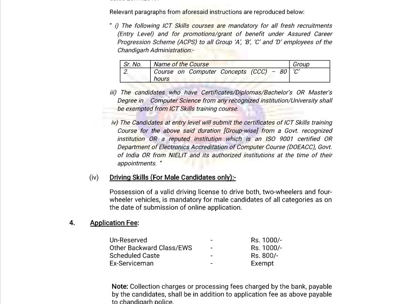  Chandigarh Police ASI Recruitment 2023
