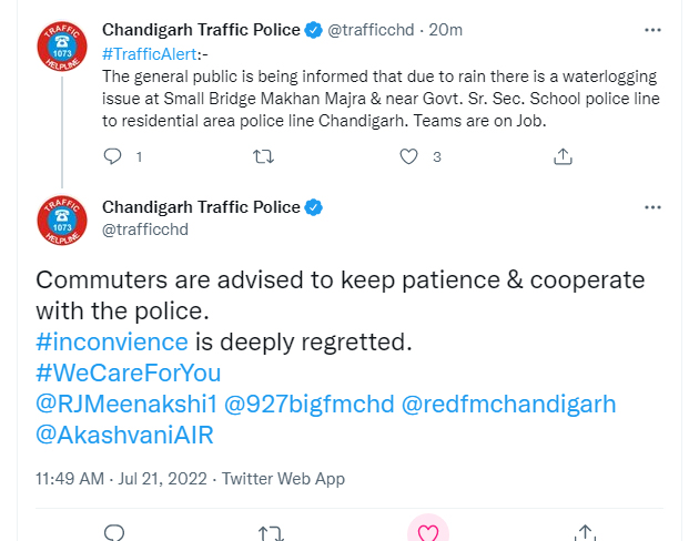 Chandigarh Traffic Alert 