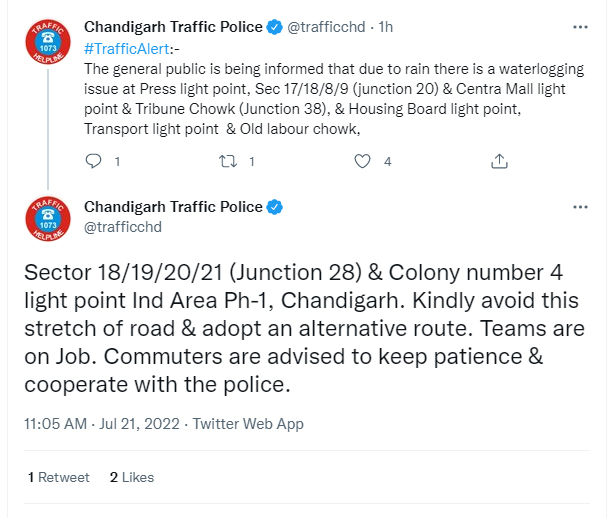 Chandigarh Traffic Alert 