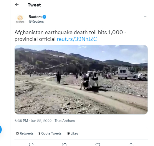 Deadly Earthquake in Afghanistan 