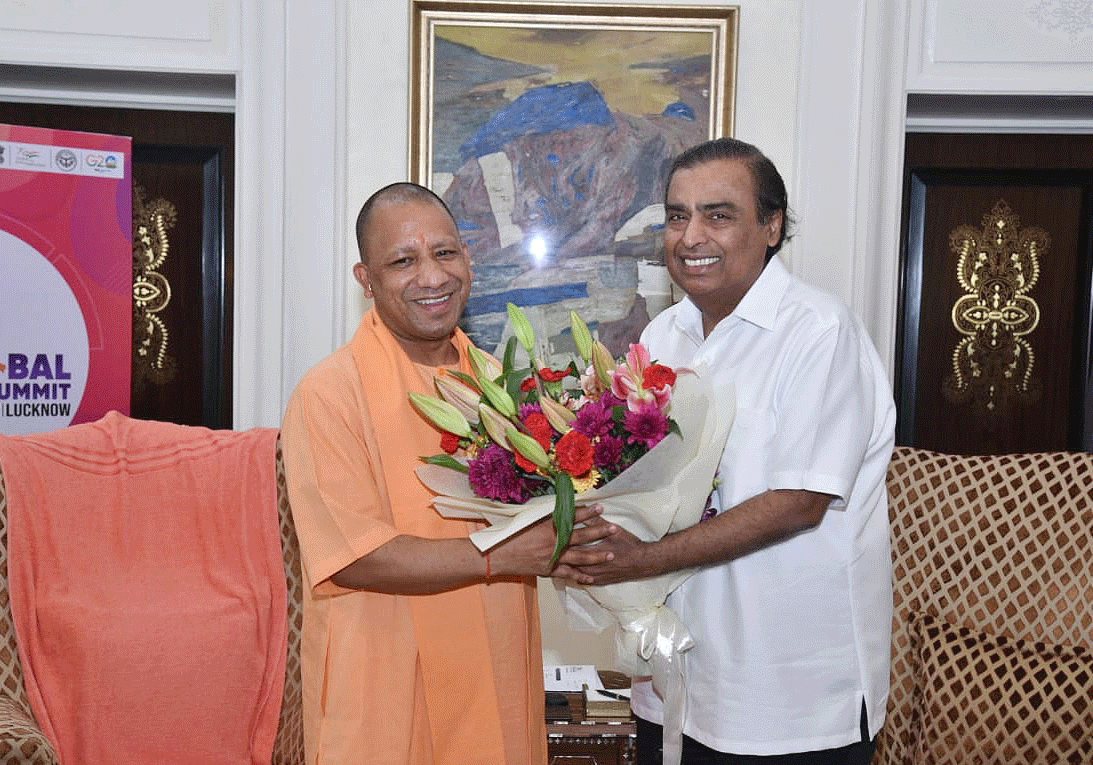 Mukesh Ambani and CM Yogi Adityanath