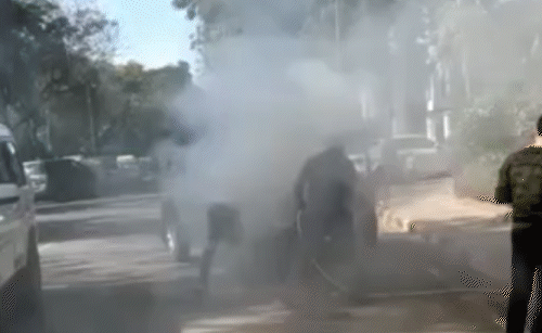 Chandigarh Car Fire Near PGI