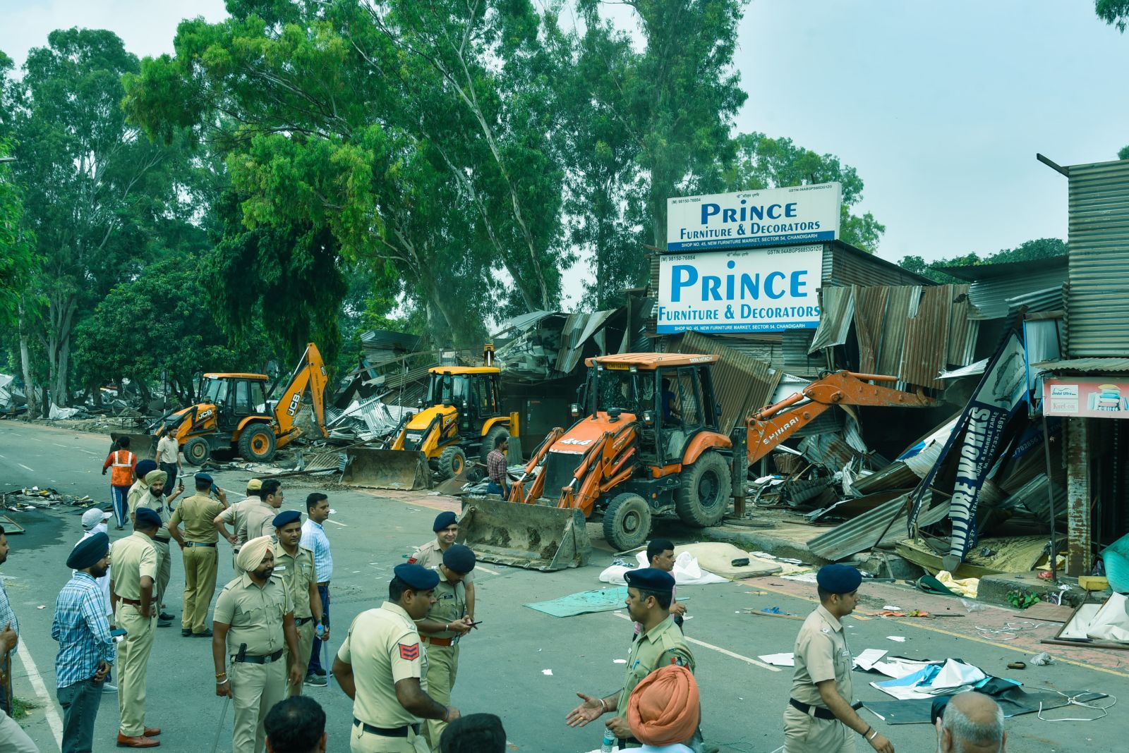 Chandigarh Furniture Market Demolished Action Photos