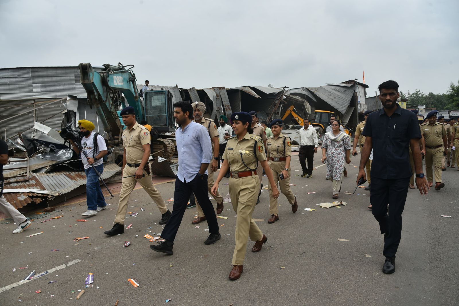 Chandigarh Furniture Market Demolished Action Photos