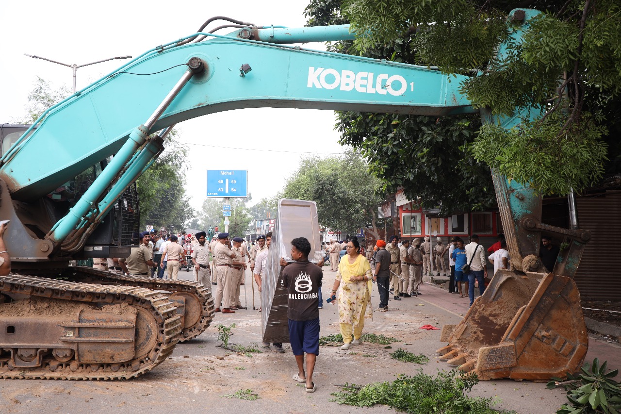 Chandigarh Furniture Market Demolished Action Photos