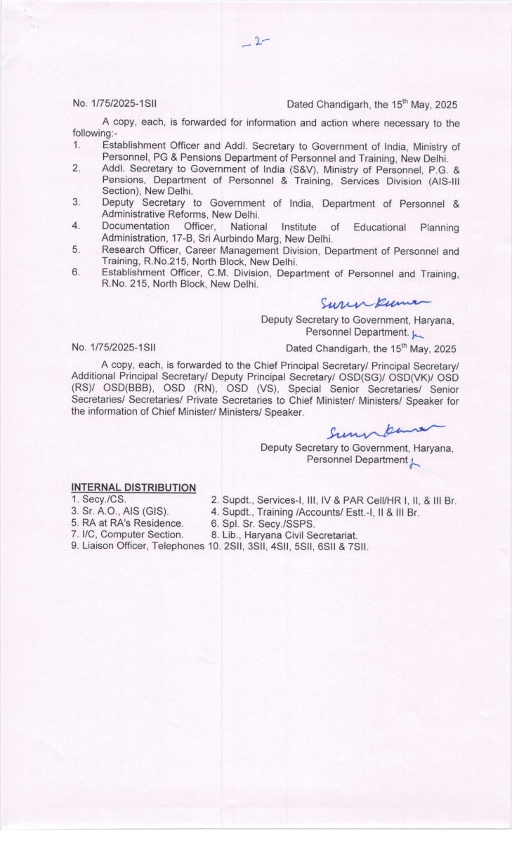 Haryana IAS Transfer