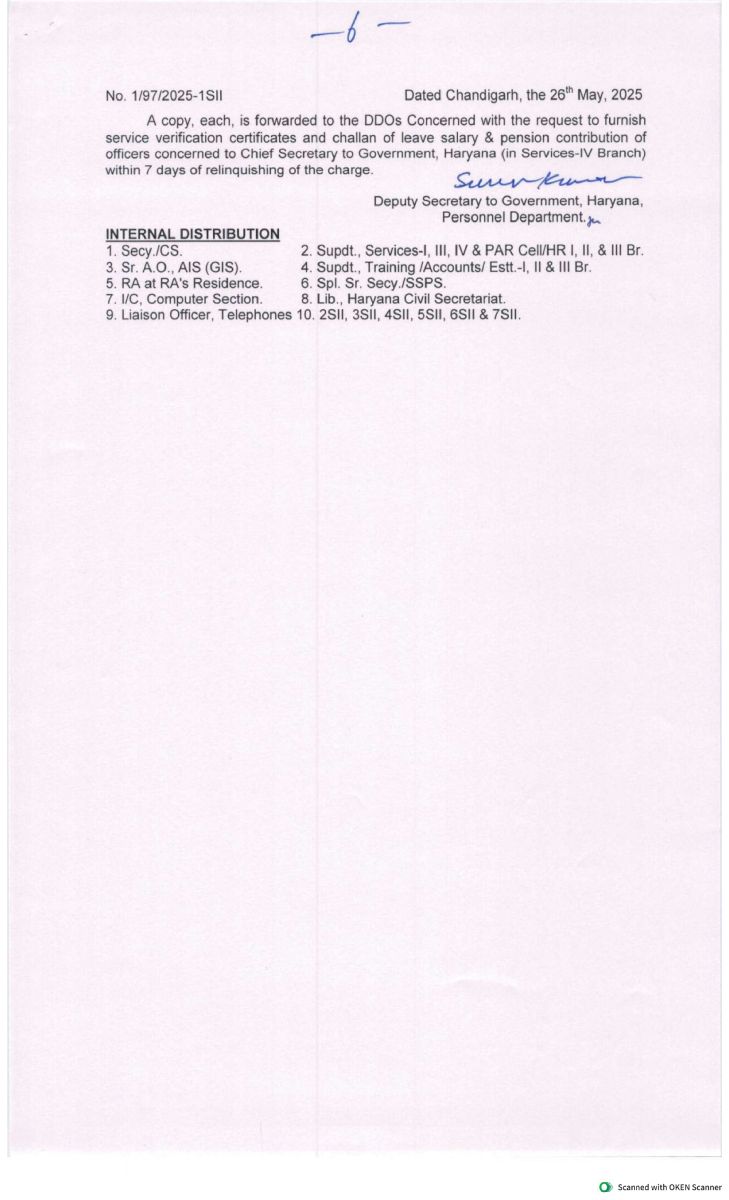 IAS/HCS Officers Transferred Haryana