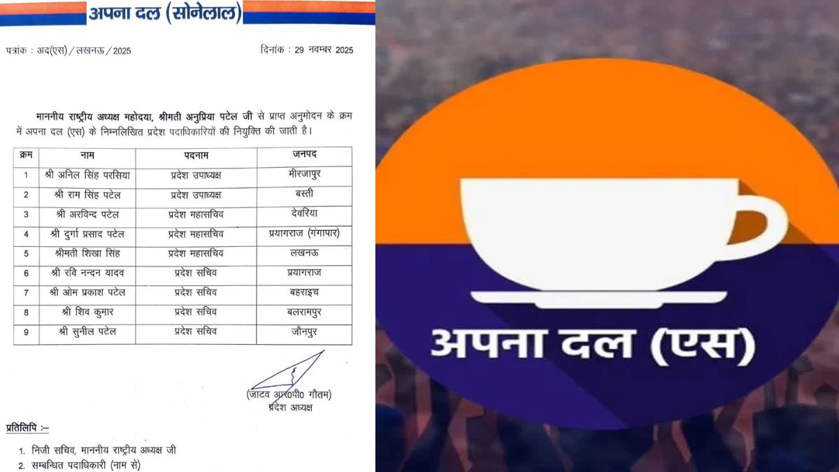 Apna Dal Sonelal New Leaders List