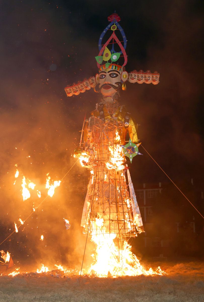 Dussehra Ravan Dahan 2025 Panchkula 180 Feet Ravan Dahan Kumbhakarna Meghnad