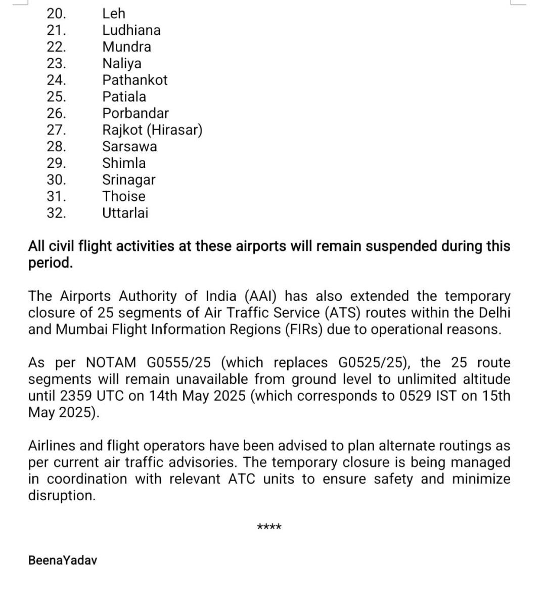 32 Airports Closed