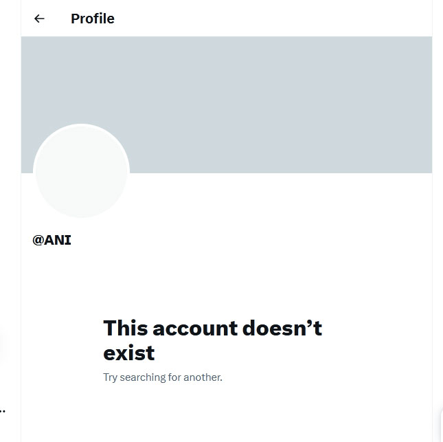  ANI Twitter Account Locked