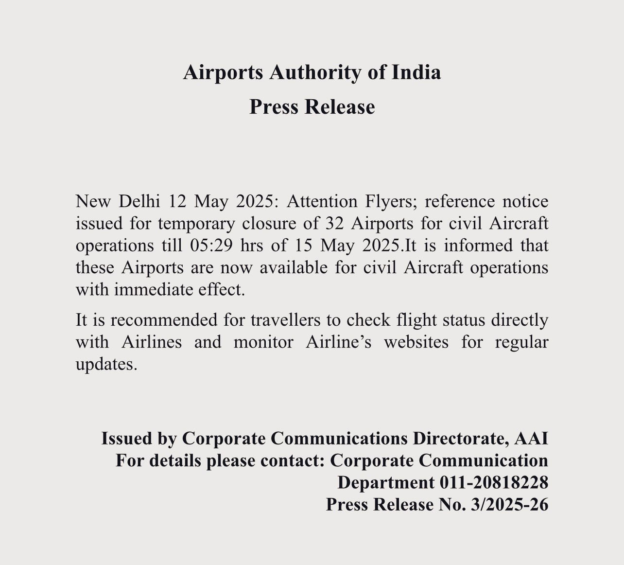  All 32 Airports Reopened in India Also Chandigarh Airport Resumes Normal Ops