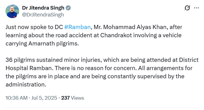 Amarnath Pilgrims Bus Accident