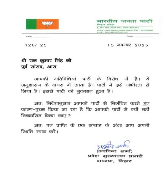 BJP Suspended Bihar Leaders After Chunav Result 2025