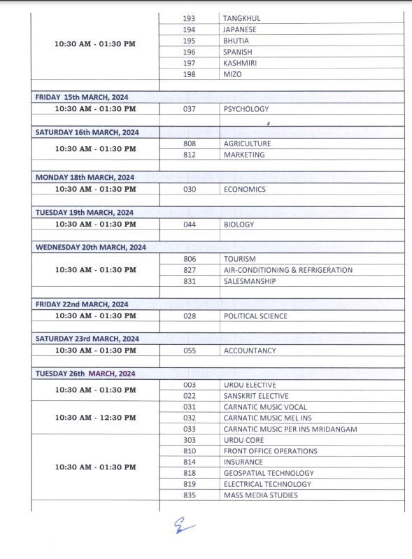CBSE 10th-12th Board Datesheet 2024 Download Here Update