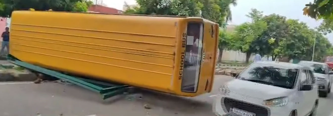  Chandigarh School Bus Accident Near Sector-43 