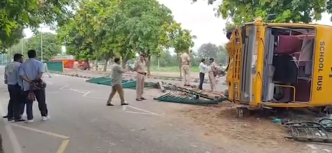  Chandigarh School Bus Accident Near Sector-43 