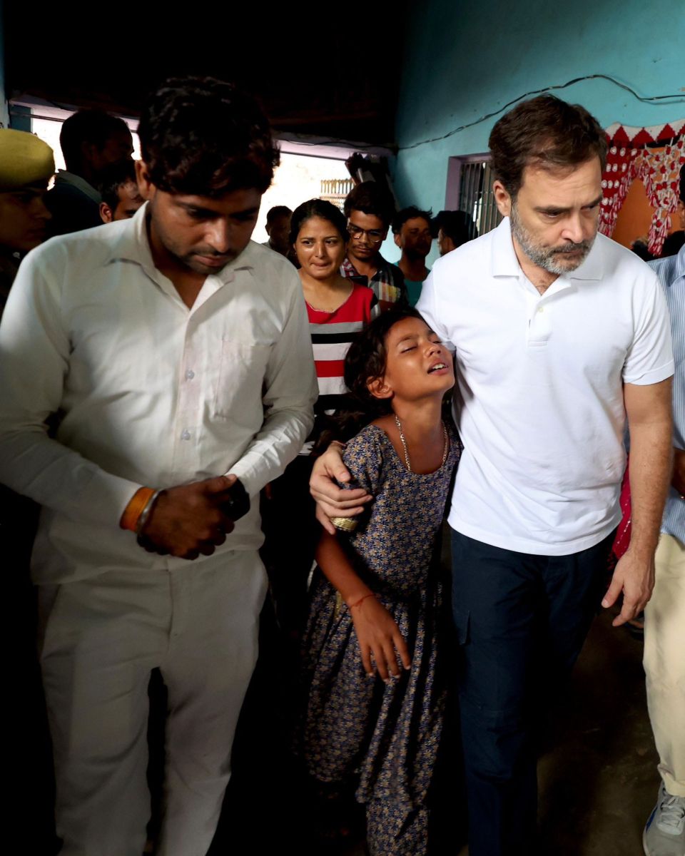 Congress MP and Lok Sabha LoP Rahul Gandhi met Hathras Stampede Victims