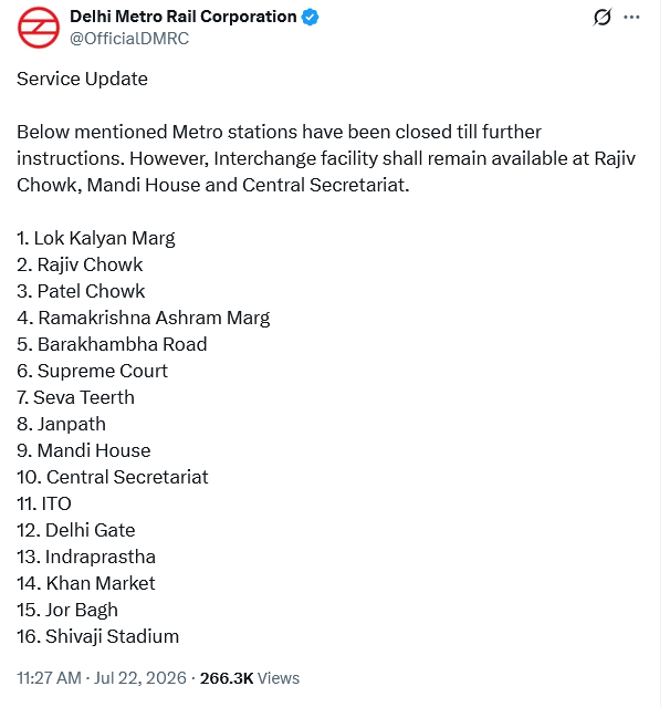 Delhi Metro Stations Closed Youth Student Protest Live Update