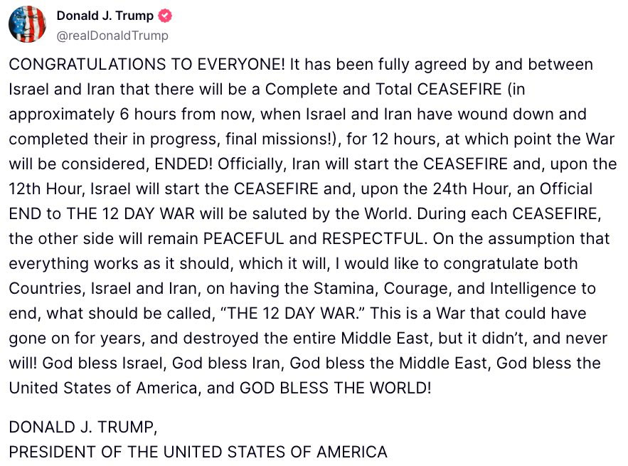 Donald Trump Ceasefire