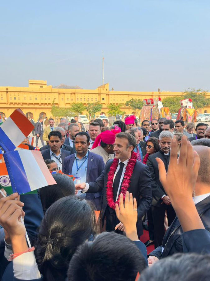 Emmanuel Macron In Amer Fort Rajasthan