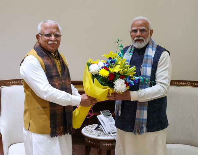 Haryana CM Manohar Lal Met PM Modi