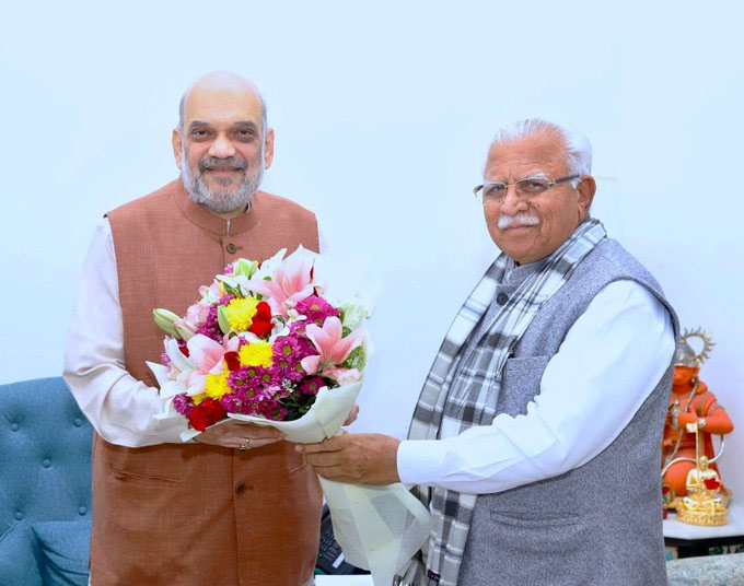 Haryana CM Manohar Lal Met Amit Shah