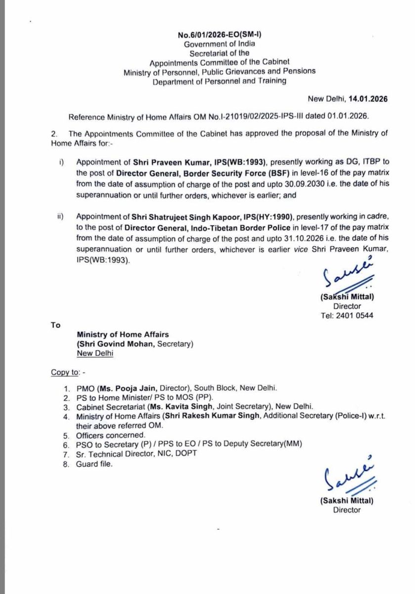 Haryana IPS Shatrujeet Kapoor Appointed ITBP New Chief Breaking