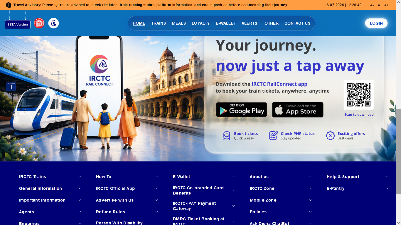 IRCTC New Website Launch