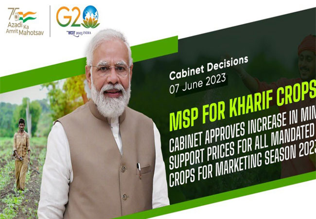 MSP Increased For Kharif Crops Season 2023-24 in Union Cabinet
