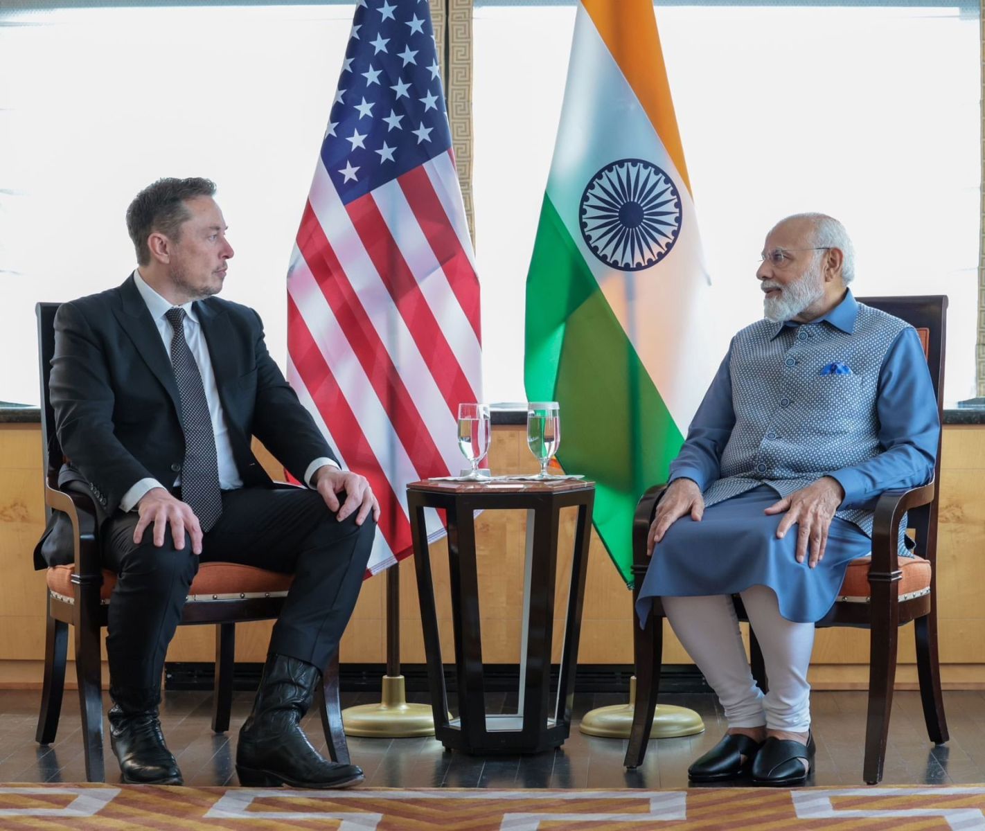   PM Modi and Elon Musk meeting in New York