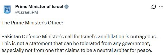 Pakistan vs Israel Tension over PAK Defence Minister Mohammad Asif Statement