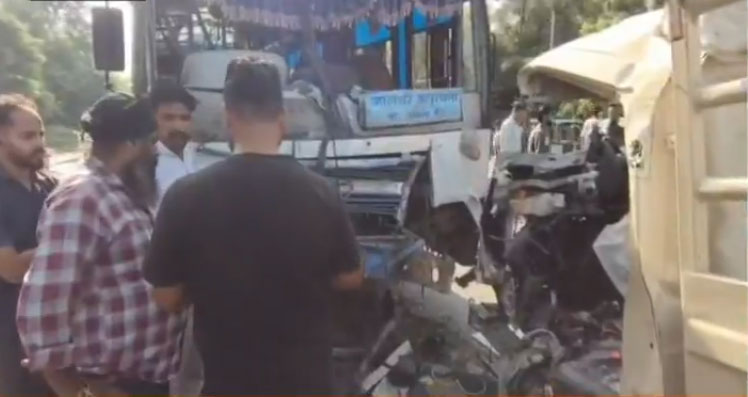 Punjab Big Road Accident PRTC Bus and Pickup Collide in Jalandhar