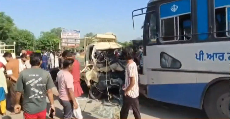 Punjab Big Road Accident PRTC Bus and Pickup Collide in Jalandhar