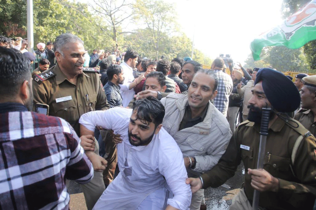 Punjab Youth Congress Protest In Chandigarh