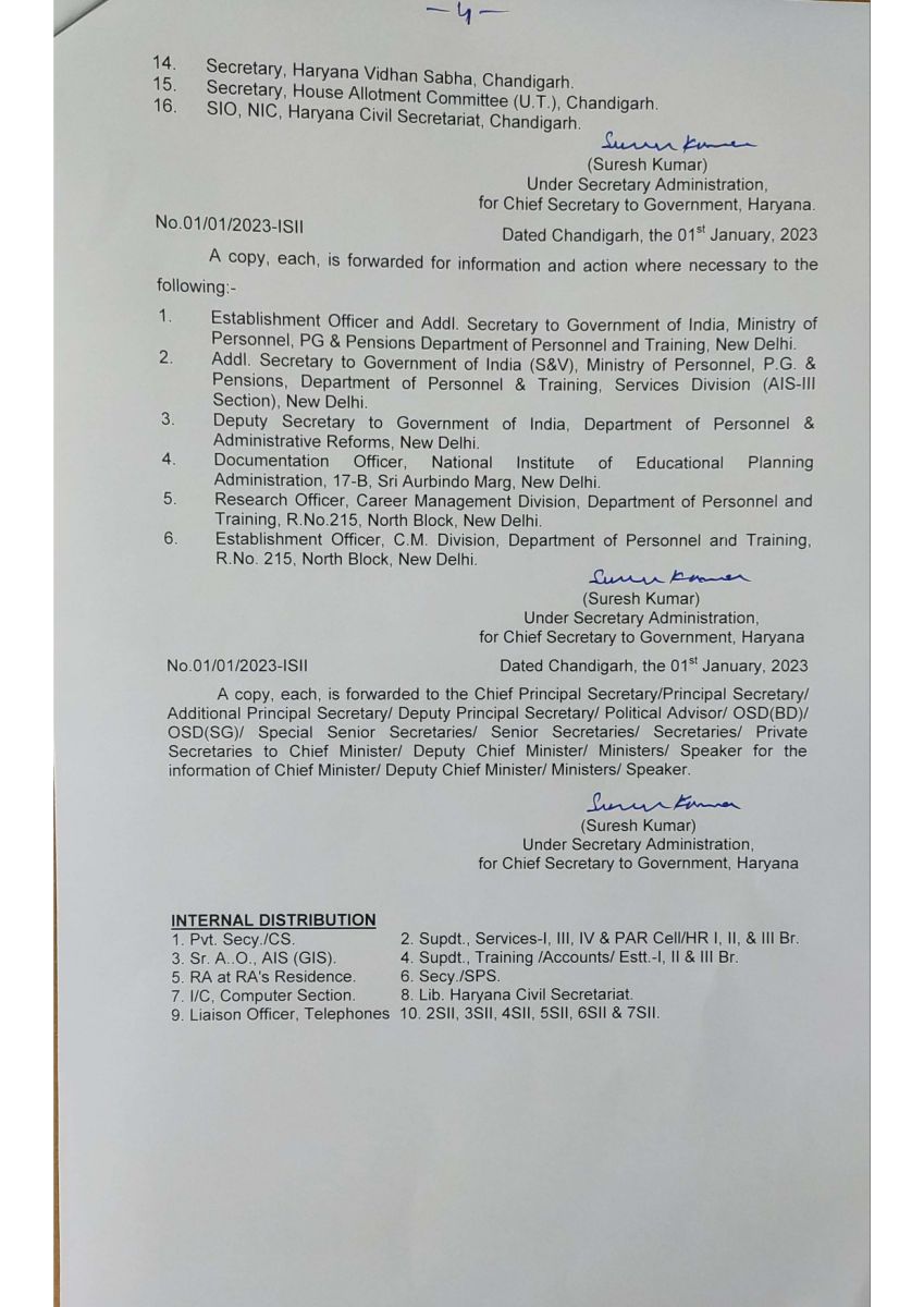 IAS/HCS Officers Transfers