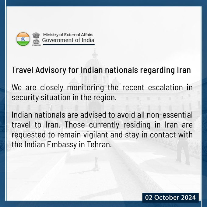Travel Advisory For Indians Regarding Iran vs Israel Attack Situation