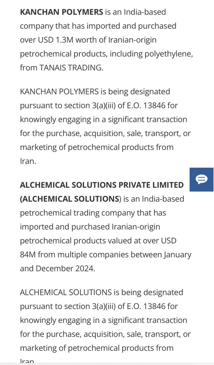 US Sanctions Indian Entities