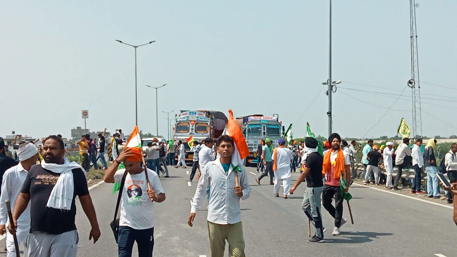 Haryana Protesting Farmers Block NH-44