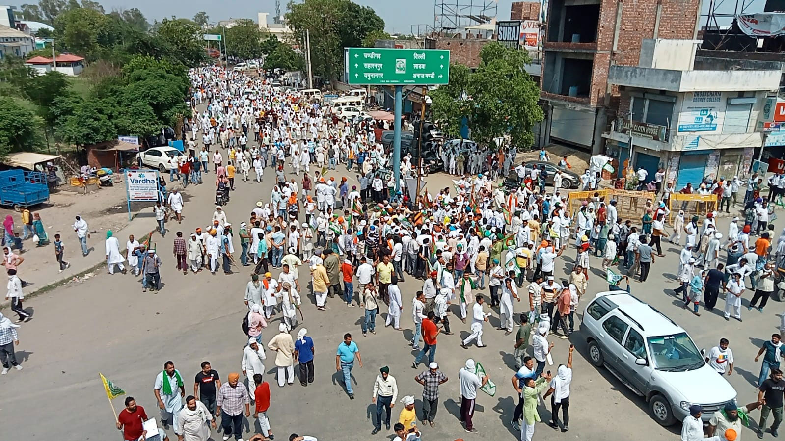 Haryana Protesting Farmers Block NH-44