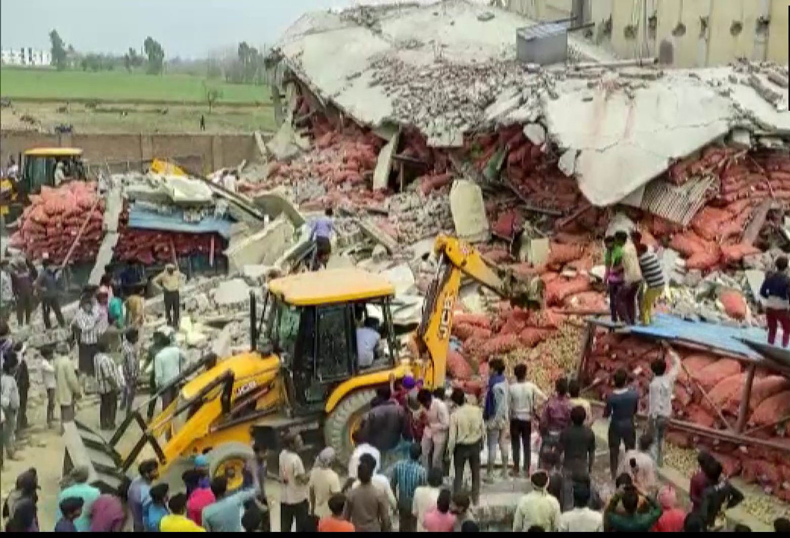 Uttar Pradesh Sambhal Cold Storage Collapses